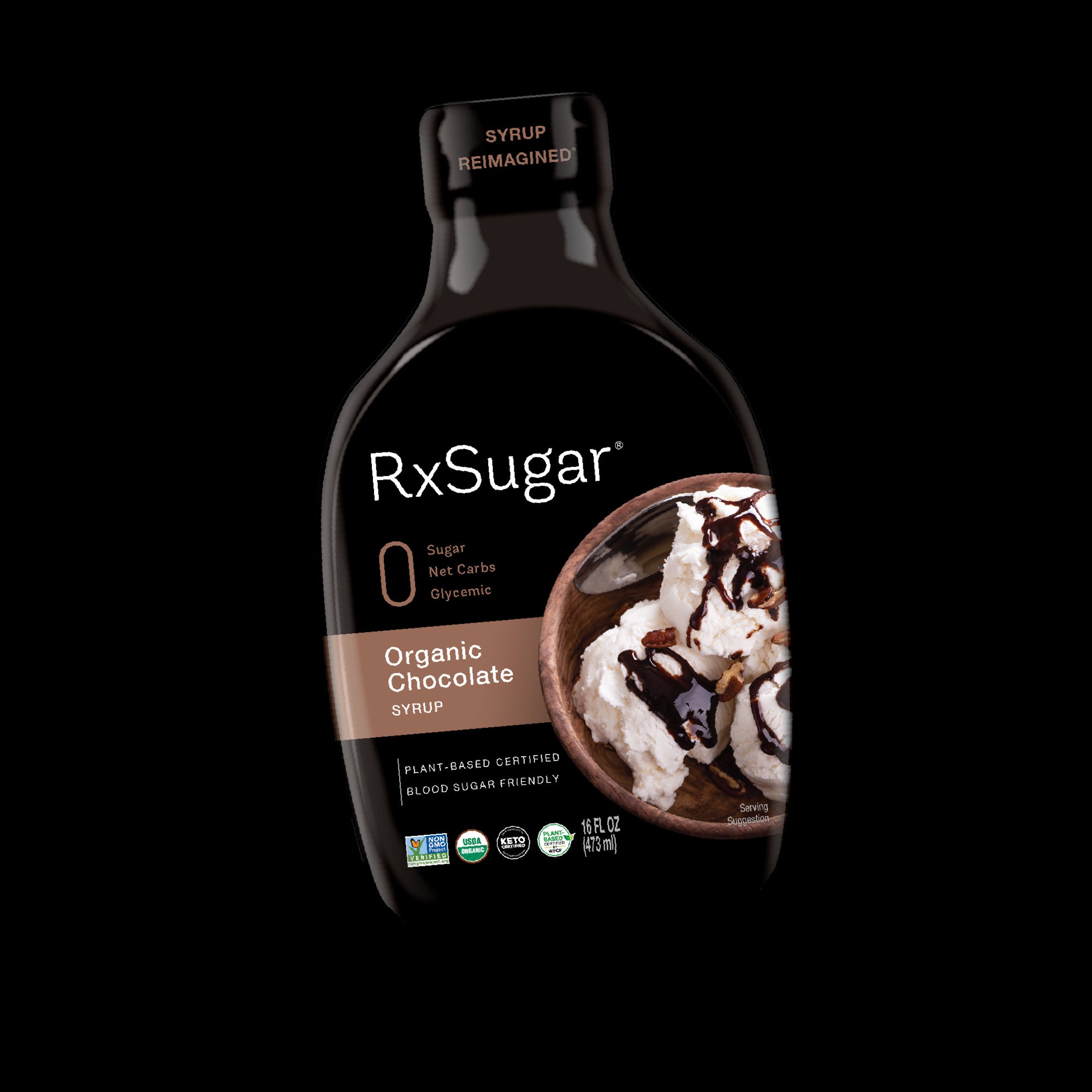 RxSugar Organic Chocolate Syrup Bottle