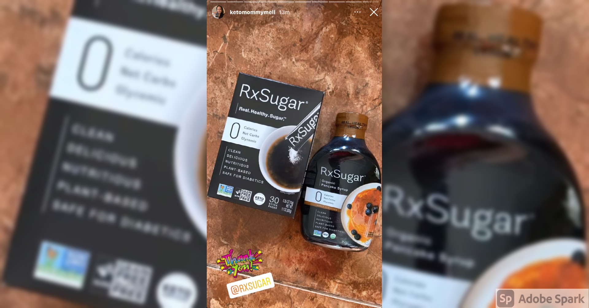 Keto Mommy Mell Loving Her Package From RxSugar - Organic Pancake Syrup & Sugar Stick Pack