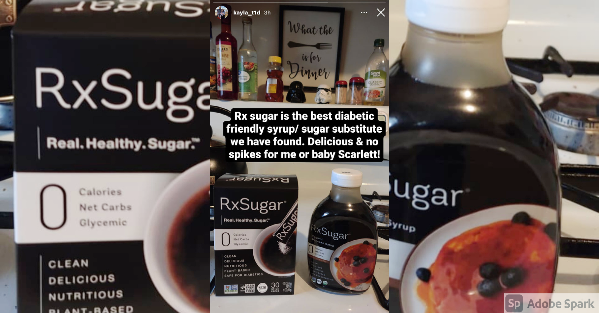 Kayla T1D Loves Her RxSugar Package - Organic Pancake Syrup & Sugar Stick Pack