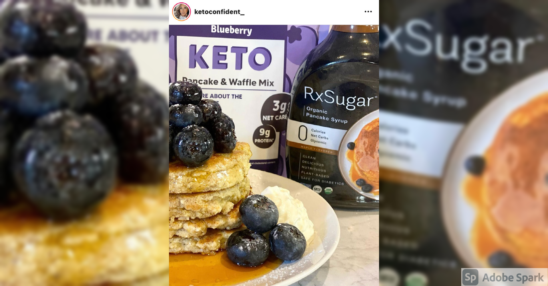 KetoConfident Using Her RxSugar Organic Pancake Syrup In Her Blueberry Pancakes