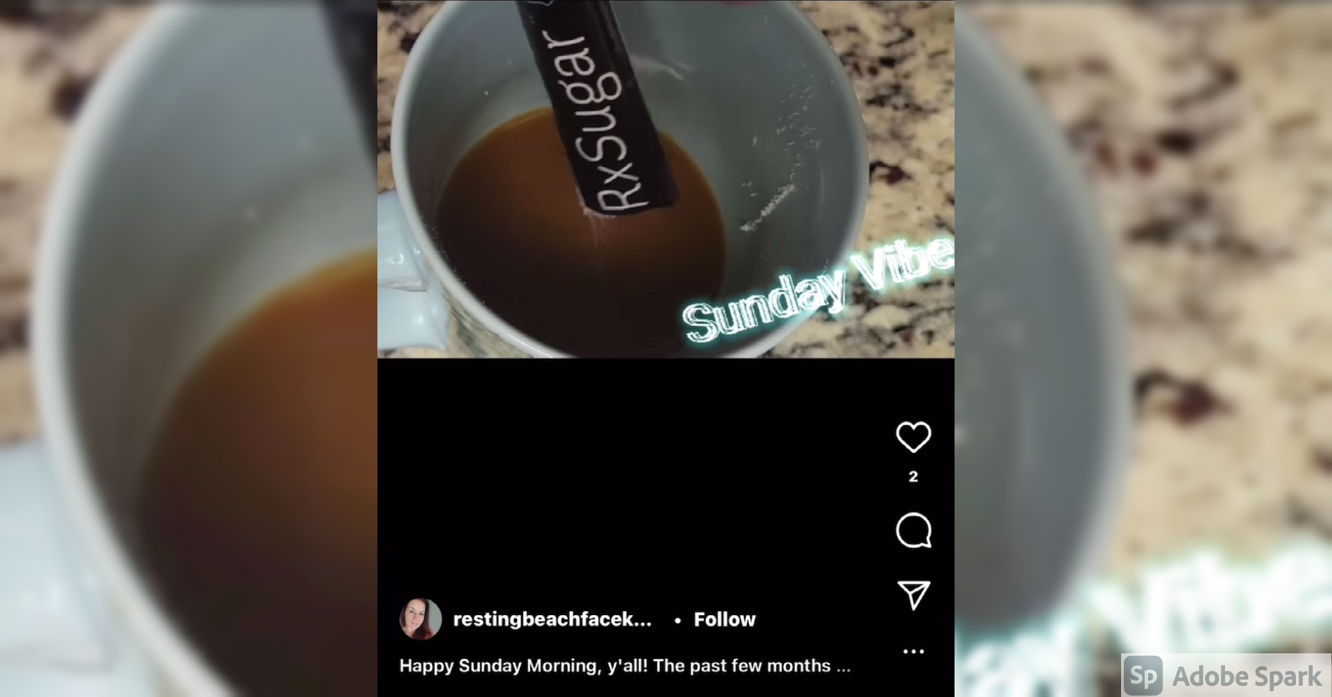 RestingBeachFaceKeto Using Her RxSugar Sticks In Her Tea