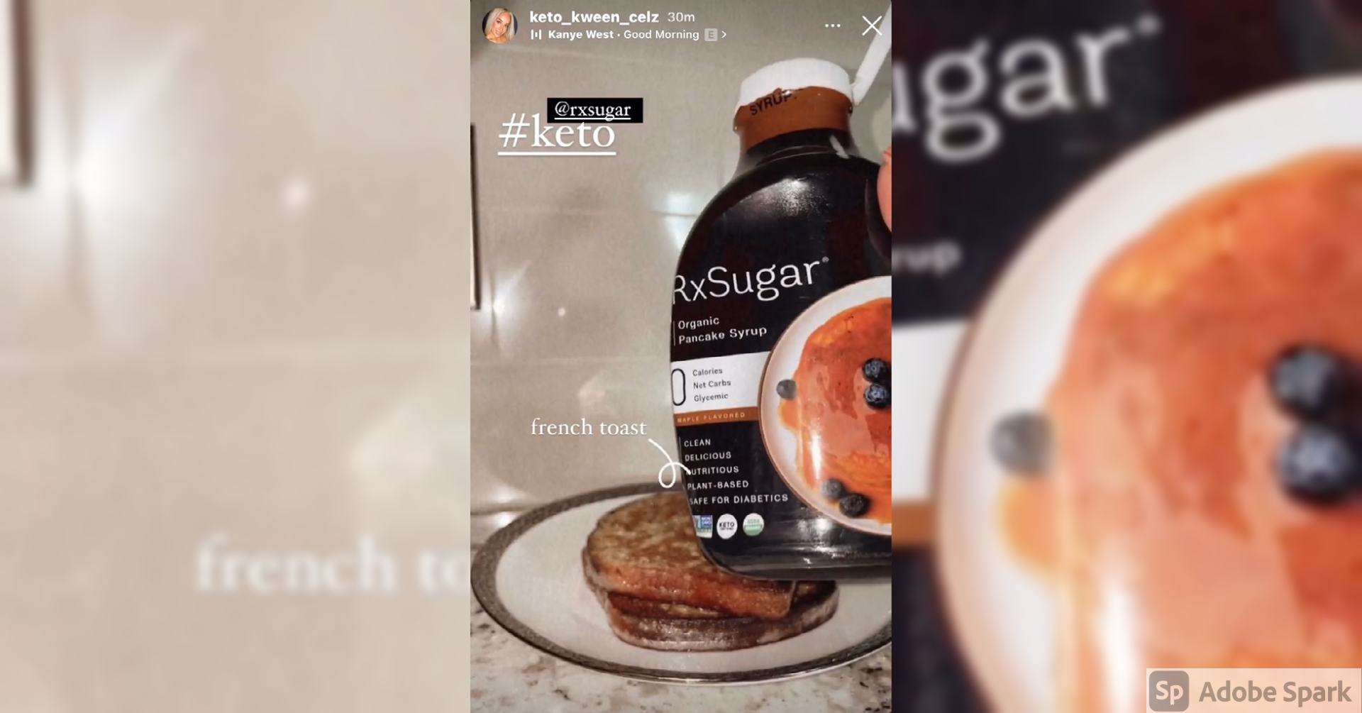 Keto Qween Celz Loving Her RxSugar Organic Pancake Syrup On Her Morning Stack