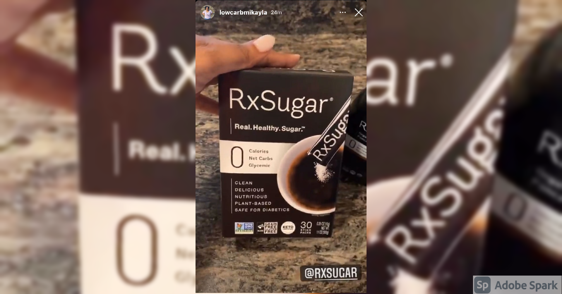 Low Carb Mikayla Reviewing Her RxSugar Sugar Stick Pack