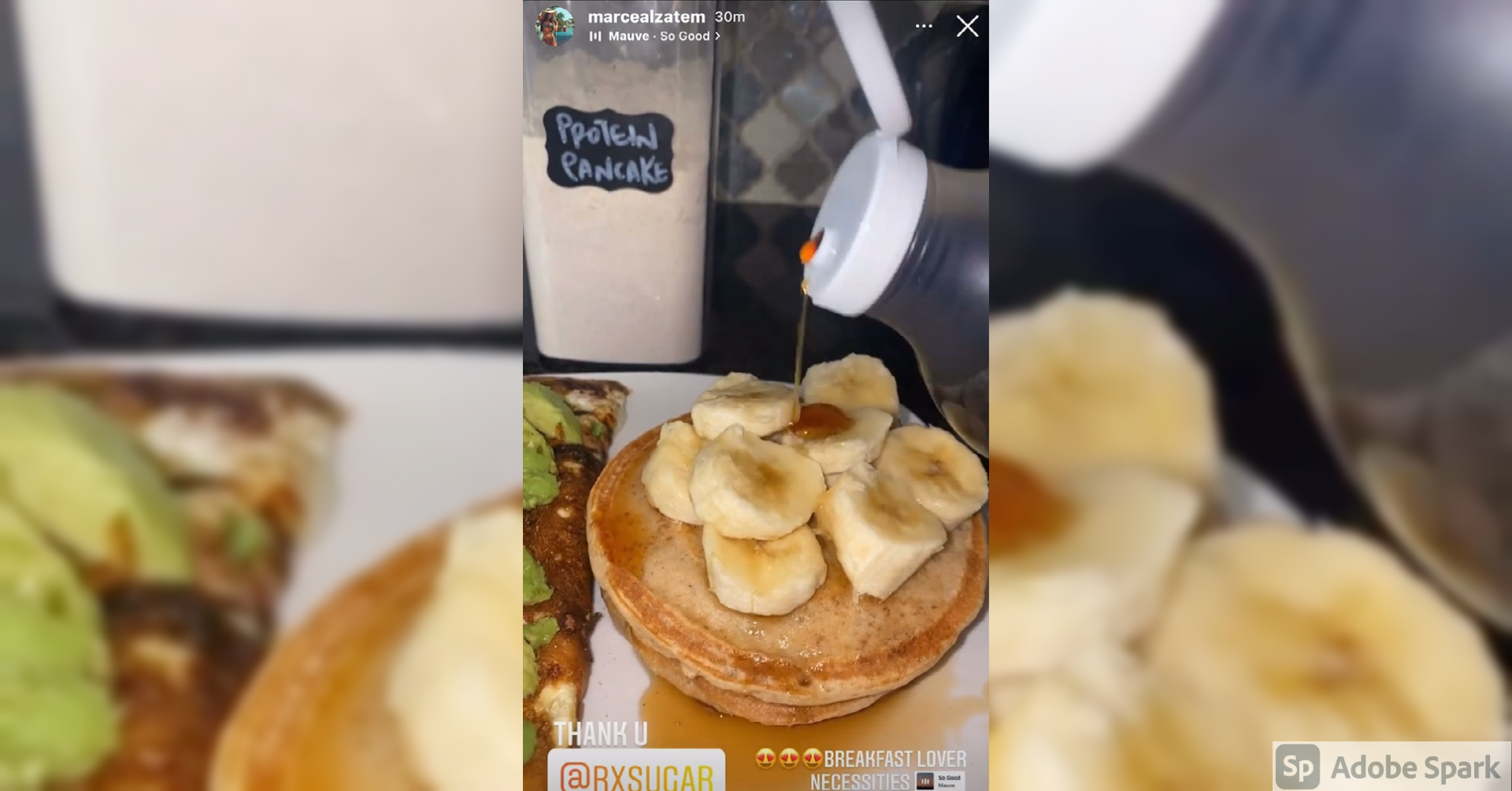 Marcela Alzate Loving Her RxSugar Organic Pancake Syrup On Her Breakfast Stack
