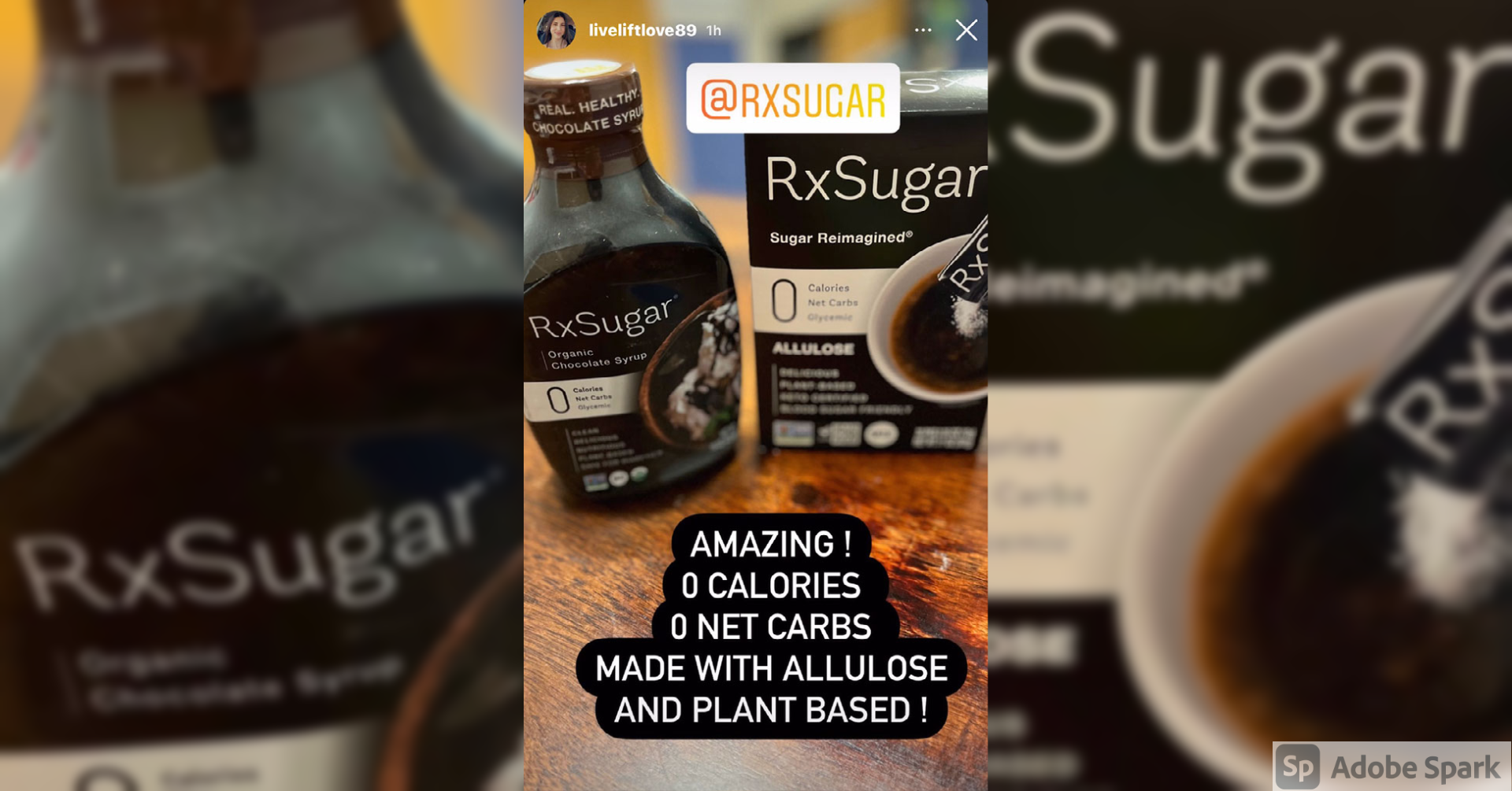 LiveLiftLove89 Showing Love To RxSugar With Her Knew Product