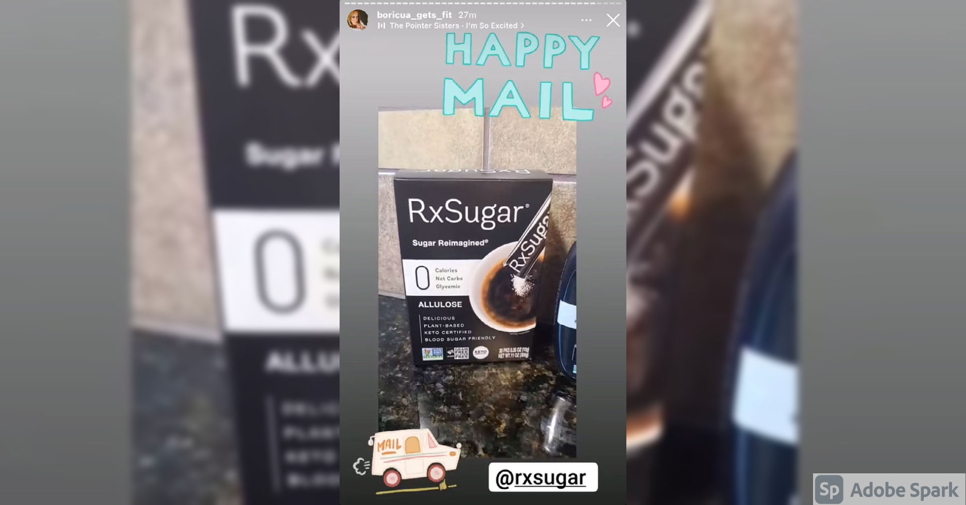 Boricua Gets Fit Excited About Her RxSugar Package & Tries RxSugar Stick Pack In Her Coffee