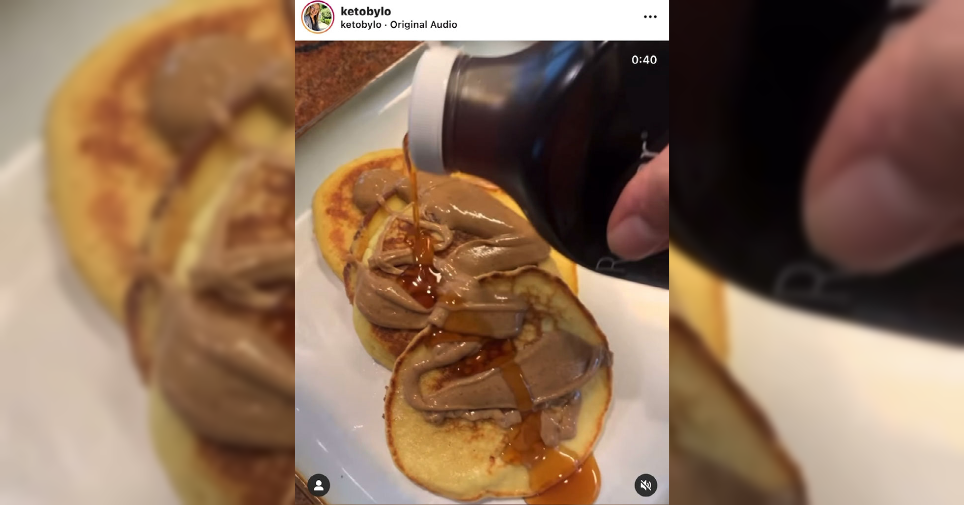 Keto By Lo Using The RxSugar Organic Maple Syrup On Her Peanut Butter Pancakes