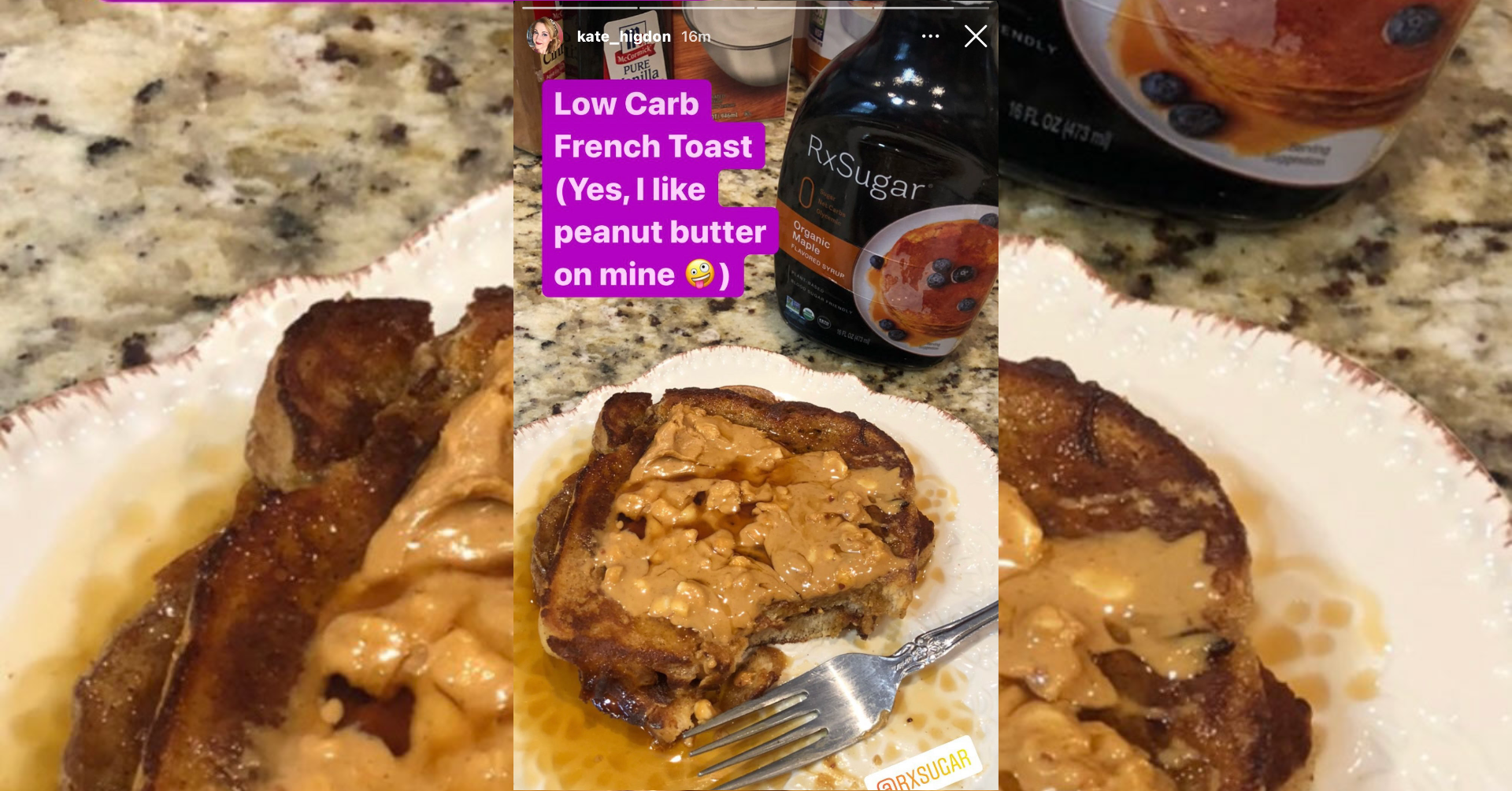 Kate Higdon From TikTok Using Her RxSugar Maple On Her French Toast (156K)
