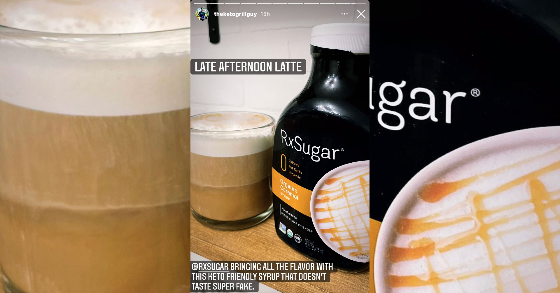 The Keto Grill Guy Using His RxSugar Caramel In His Afternoon Latte!