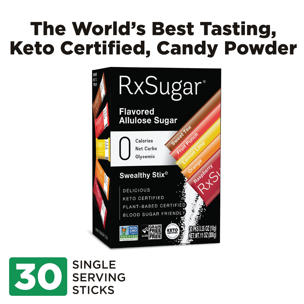 RxSugar Flavored Allulose Sugar Swealthy Stix