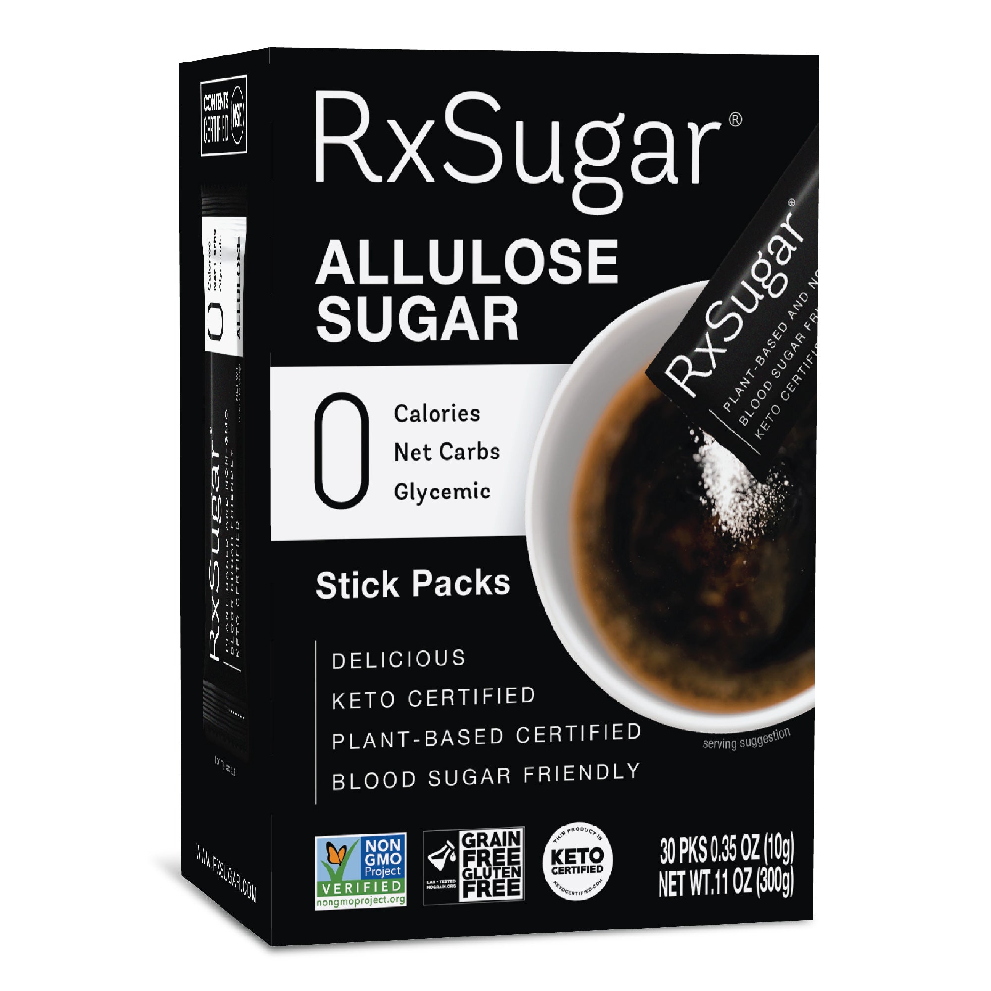 RxSugar 30 Sticks, Keto, Paleo, Natural Sugar, Non-GMO, 0