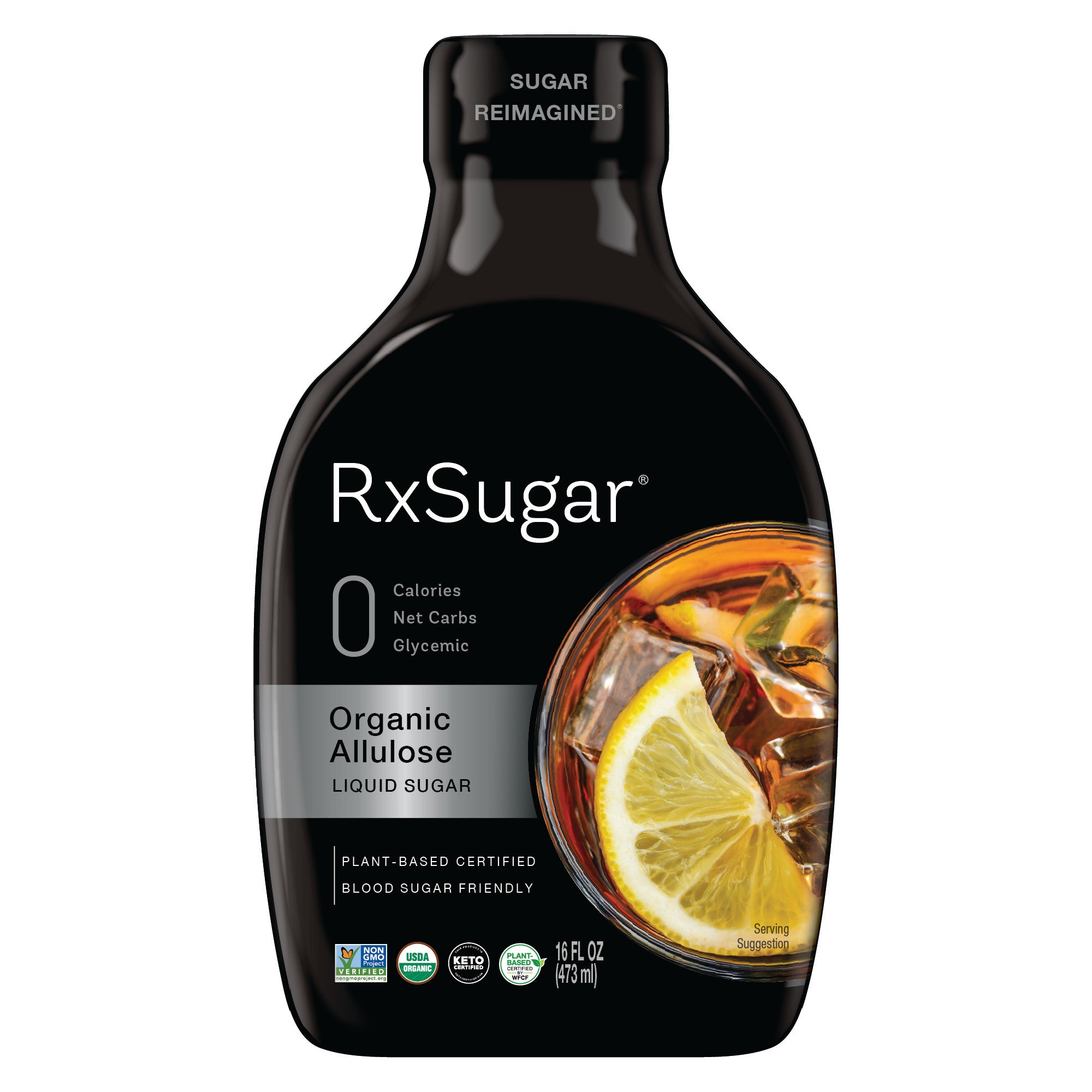 RxSugar Organic Liquid Sugar Bottle Front