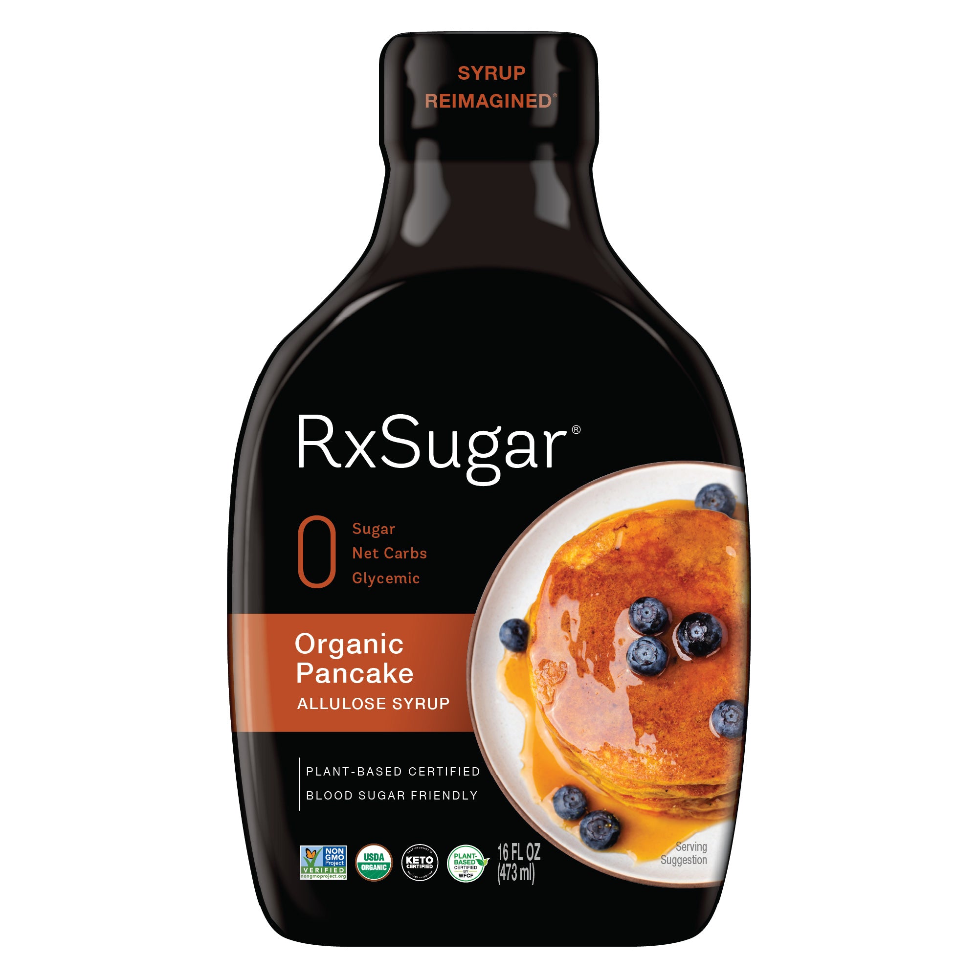 RxSugar Organic Pancake Syrup Bottle Front